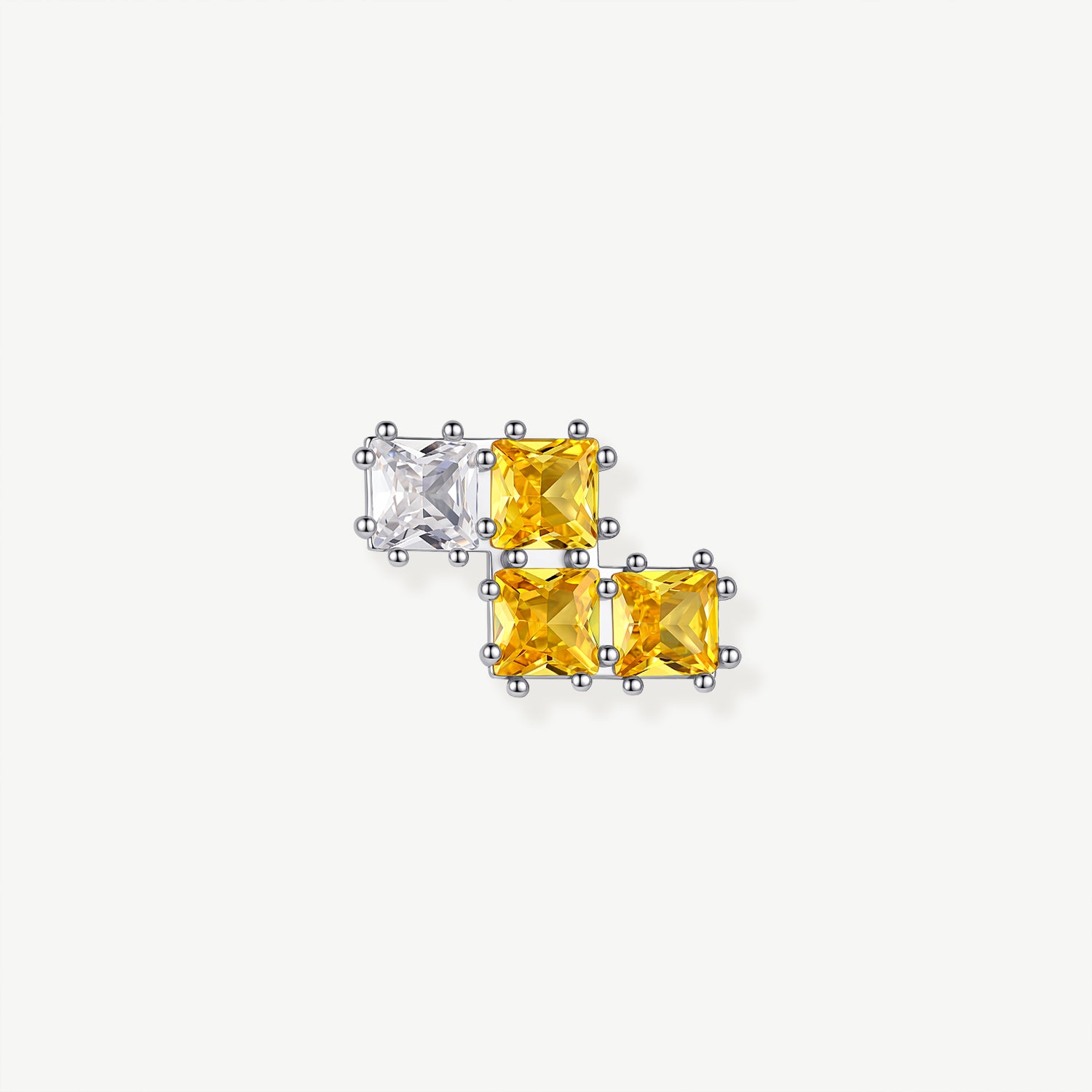 Yellow Tetris Earring