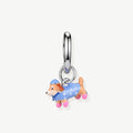 Blue Dachsund Earring