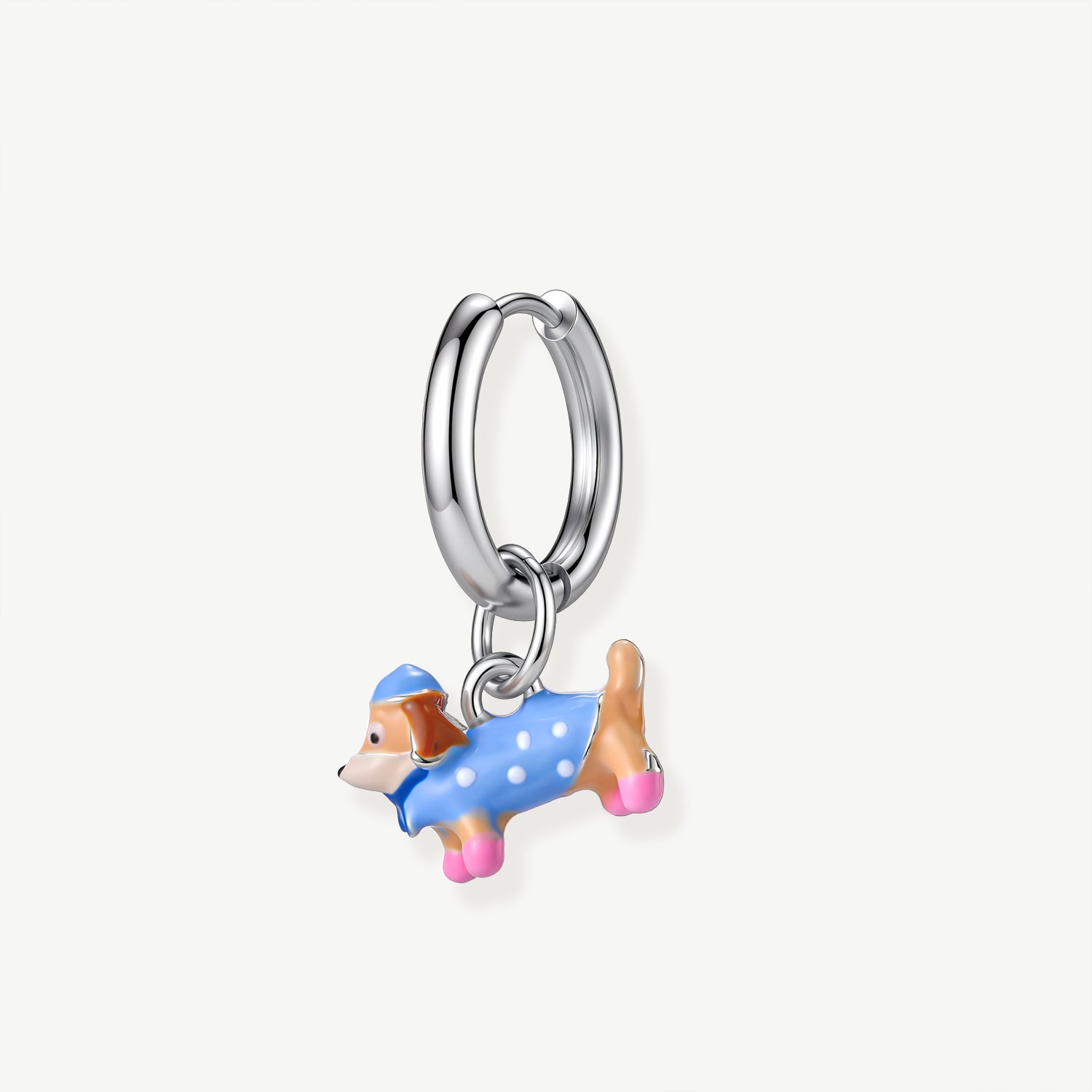 Blue Dachsund Earring