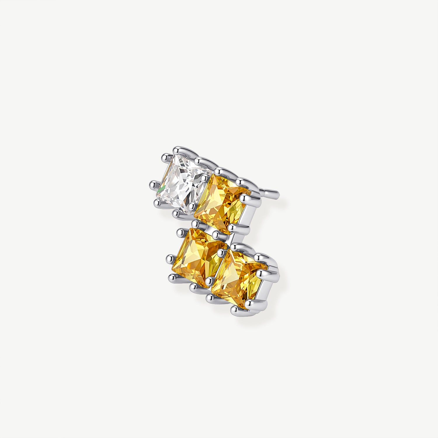 Yellow Tetris Earring