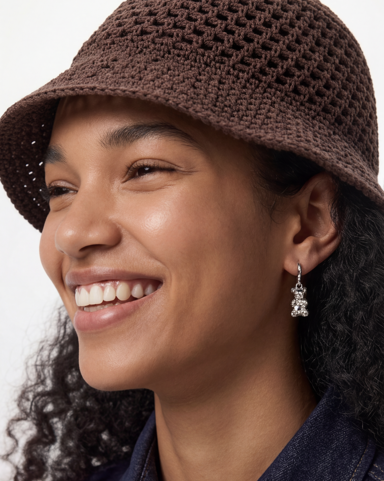 Silver Gummy Bear Earring